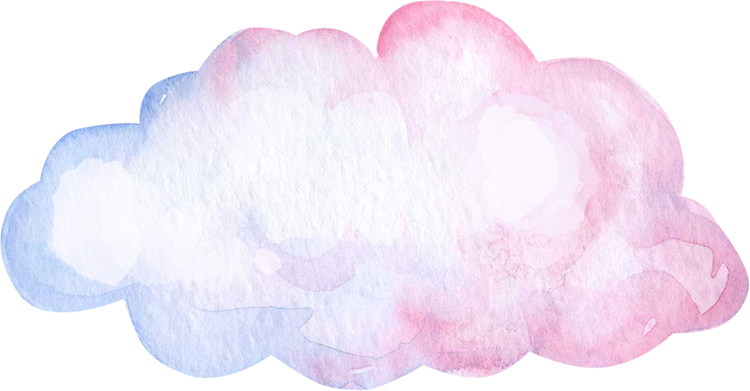 Cloud Pink Blue Watercolor